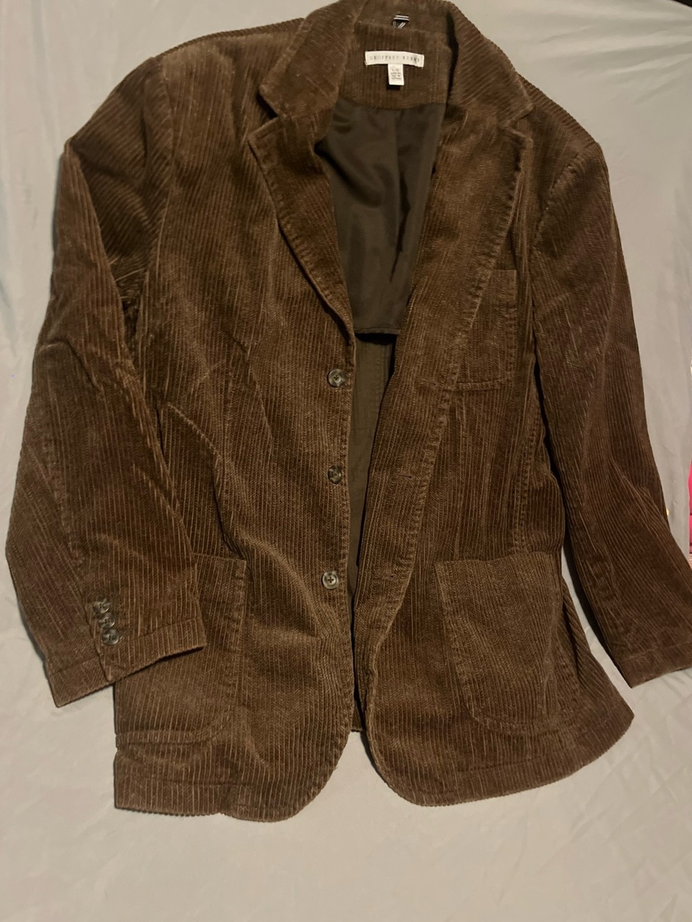 RARE Size L Men’s Vintage Geoffrey Beene Brown Corduroy Blazer Jacket